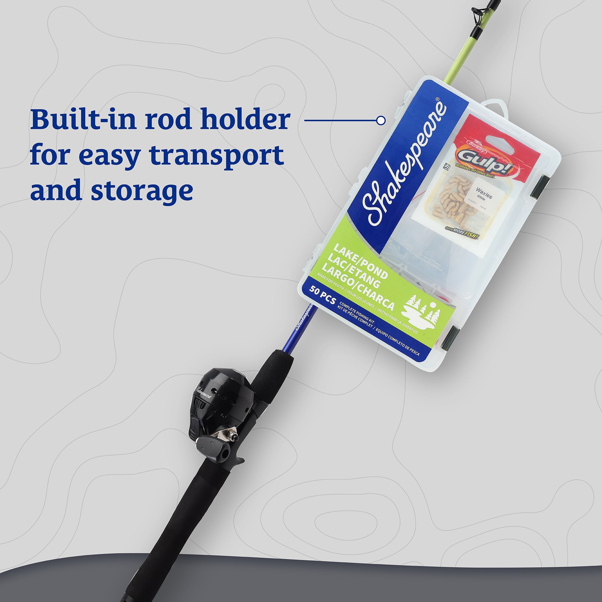Shakespeare Catch More Fish Lake/Pond Spincast Reel and Fishing Rod Combo