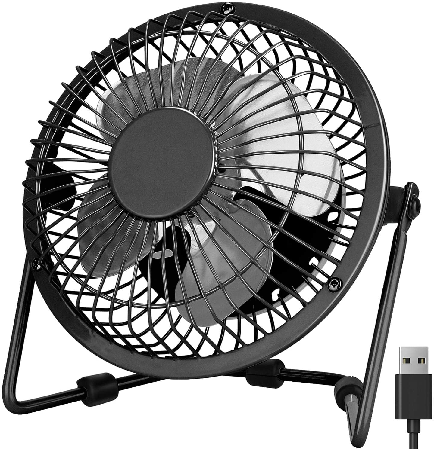 PEYOU USB Fan, Mini Desk Fan Small Desktop Table Cooling Fan with Metal