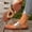 #0025-Rose Gold, variant on Xucatan Women's Patent Leather Mule Heels, Pointed Toe Open Back Slippers with Crisscross Strap, Metallic Low Heel Dressy Sandals, Versatile Glossy Summer Footwear for Party Office Gift