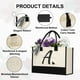 thumbnail image 3 of shenee Bolsa de lona con inicial, bolsa de yute de playa personalizada, regalo para mujeres, vacaciones, amigos, regalo de cumpleaños, playa, boda (letra M), 3 of 5