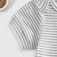 thumbnail image 4 of Xudanell Preemie Clothes Boys Short Sleeve Jumpsuit Stretch Waist Shorts Set Baby Boy Summer Outfit Casual Light Gray 9-12 Months, 4 of 8