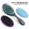 thumbnail image 2 of Olivia Garden OG Detangler Brush 3-in-1 kit, removable cushion, scalp hugging massages the scalp, 1 body, 3 cushions (2 detanglers and 1 styler), for wet or dry hair, for women, men and children, 2 of 8