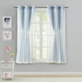 thumbnail image 5 of Your Zone Blackout Curtain Panel with Sheer Overlay, 1 Panel, Blue, 37" W x 63” L, 5 of 8
