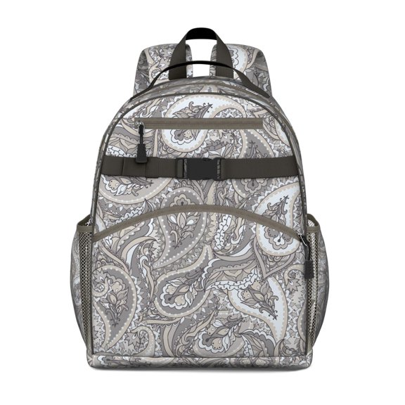 Geometric Abstract Decorative Pattern School Backpack Lightweight Adjustable Straps Chest Buckle Spacious Bookbag For Student And Students