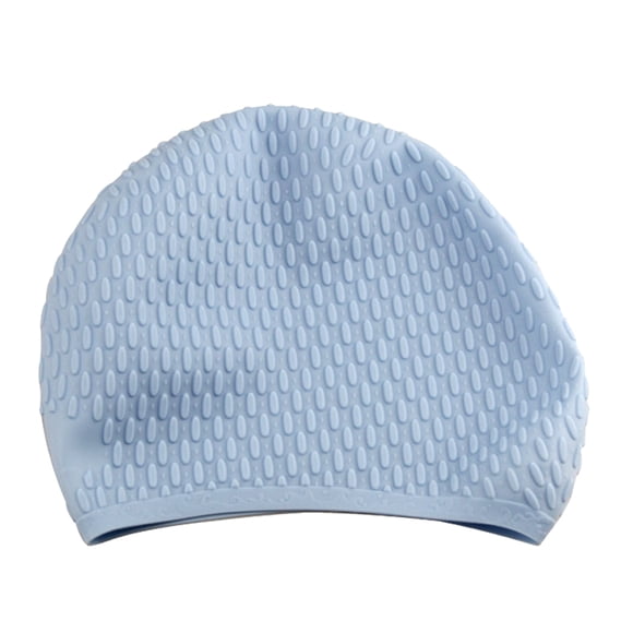 Gorro de natación de silicona, práctico, impermeable, para piscina, con protección para las orejas y pelo largo, para mujer (color aleatorio).