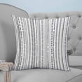 thumbnail image 4 of 24x24 Pillow Covers Set of 2, White Boho Throw Pillow Covers Decorative Couch Cushion Case, Country Abstract Black Geometric Striped Microfiber Square Pillowcases for Bedroom Car Living Room, 4 of 7