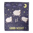 thumbnail image 1 of JSDART Flannel Throw Blanket Colorful Baby Good Night The Cute Sheep Jumping Over Soft for Bed Sofa and Couch 50x60 Inches, 1 of 1