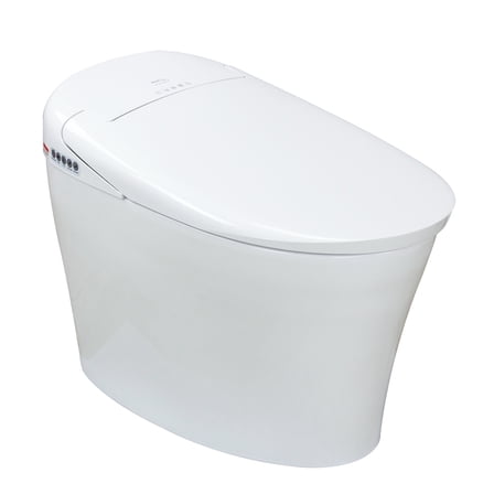 Tranoslid Ginger 1-Piece 1.28 GPF Single Flush Elongated Bidet Toilet in White