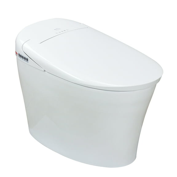 Tranoslid Ginger 1-Piece 1.28 GPF Single Flush Elongated Bidet Toilet in White