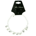thumbnail image 2 of Mi Amore Silver-Tone Ankle Bracelet With Silver-Tone Faceted Charm Accents, 2 of 2