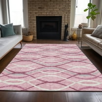 Addison Rugs Chantille Indoor/Outdoor Transitional Waves Pink Washable Rectangle Rug, 9' x 12'