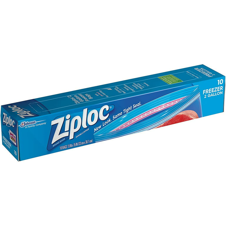 Ziploc 2 Gallon Freezer Bags, 10-Pack