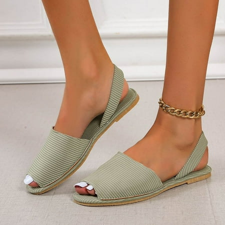 

mtvxesu Sandals Women s Summer Buckle Fish Mouth Sandals Color Flat Shoes Comfortable Sandals for Women Casual Shoes Final Markdown