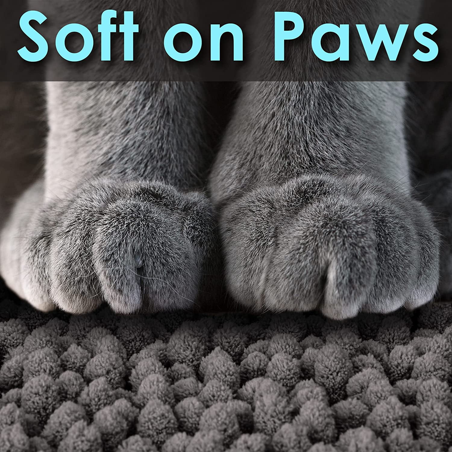 CatGuru Cat Litter Mat, Medium, Extra Large, XXL, Waterproof Litter Box Mat, Non Slip Kitty Litter Mat, Machine Washable Litter Trapping Mat, Soft Litter Tray, Cat Stuff (XXL, Grey/Standard)