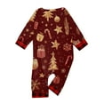 thumbnail image 5 of Onlypjs Family Matching Christmas Pajama Set for Men, Women and Couples – Burgundy and Gold Holiday Print Tops with Red Plaid Pants, 5 of 5