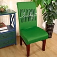 thumbnail image 3 of St Patricks Day Chair Covers Set of 6 Shamrock Gnome Dining Chair Seat Cover Stretch Removable Green Chair Slipcover Protector for St Patrick''s Dining Room Kitchen Home Decor, 3 of 6