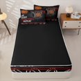 thumbnail image 4 of Homewish Basketball Sport Game Zipper Full Size Comforter Sets with Fitted Sheet and 2 Pillowcases For Kids,Boys Ball Gaming Zipper Bedding Set,Black Reversible,4 Pieces, 4 of 7