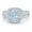 Aquamarine CZ, variant on Halo Art Deco Ring Princess Cut Blue Sapphire CZ 925 Sterling Silver Size 12