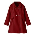 thumbnail image 4 of Girls Boys Wool Blend Winter Coat Button Jacket Long Sleeve Jacket Coat Peacoat with Pockets Fall Winter Outfit Outwear for Little Boys Girls Size 4-5, 4 of 8