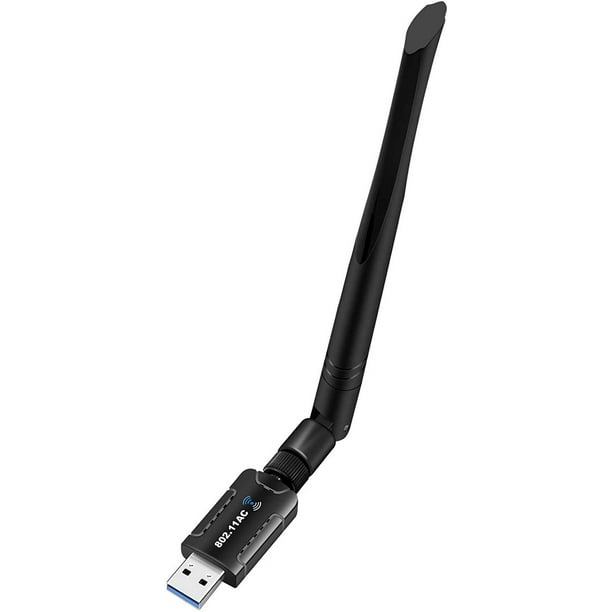 Adaptador WiFi para PC, Dongle WiFi de Red Inalámbrica USB 3.0 de 1200Mbps con Antena de 5dBi para Escritorio/Portátil, Banda Dual 2.42G/5.8G 802.11ac, Compatible con Windows 11/10/8/8.1/7/Vista/XP