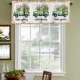 thumbnail image 4 of Hello Spring Valances for Windows, Decorative Rod Pocket Window Valance Curtains, Easter Flowers Green Truck Floral Orange Plaid Short Curtain Drapes for Kitchen/Living Room, 2 Panels, 42" W x 12" L, 4 of 8