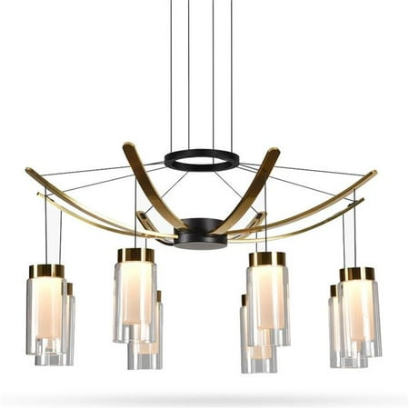 

Vonn Lighting VAC3118BL 24 in. Genoa VAC3118BL Integrated LED Chandelier Lighting Fixture with 8 Glass Shade in Black