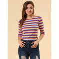 thumbnail image 3 of Dde San Patricio Camisecon mangas de codo pamujer Camisebásiinformal con cuello de barco y corte ajustado Multicolor XL, 3 of 6