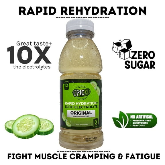 EPICKL Original Pickle Hydration for Sugar Free, 10X Hydration Electrolytes with No Preservatives (4 Count Performance Pack)