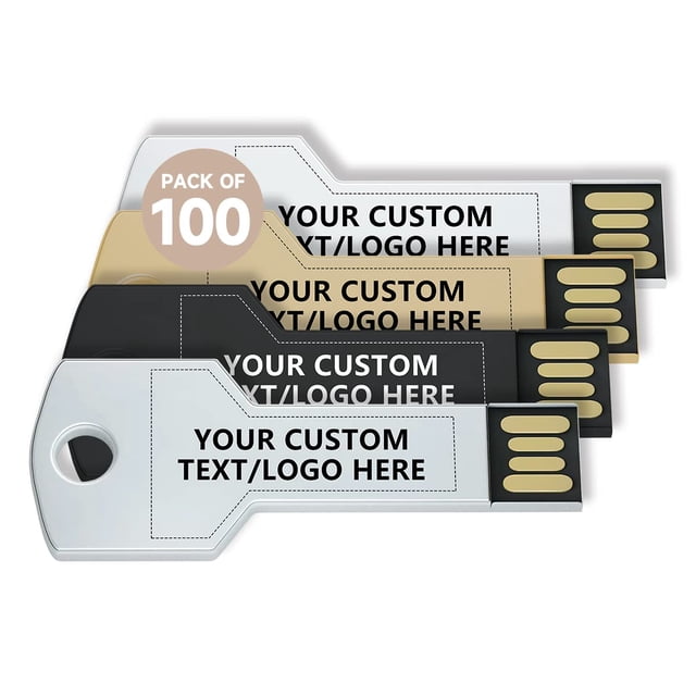 Unidades flash USB Paintechz Custom Key de 8 GB, paquete de 100 con logotipo