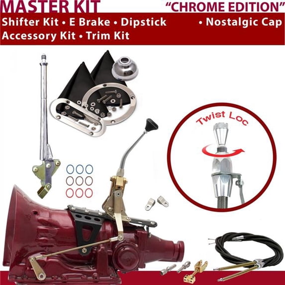 American Shifter FMX Shifter Kit 8 in. E Brake Cable Clevis Trim Kit Dipstick for D596E