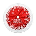 thumbnail image 2 of Red Christmas Tree Skirt with Snowflake & Reindeer, Rustic Double-Sided Xmas Tree Skirt Christmas Decorations for Holiday Party Decor Indoor Outdoor, 2 of 10