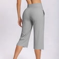 thumbnail image 4 of aidice Womens Yoga Capris Elastic High Waisted Athletic Shorts Loose Summer Breathable Workout Capri Pants with Pockets, 4 of 8