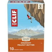 CLIF BAR - Crunchy Peanut Butter - Made with Organic Oats - 11g Protein - Non-GMO - Plant Based - Energy Bars - 2.4 oz. (10 Pack)