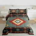 thumbnail image 3 of Manfei Green Square Aztec Bedding Comforter Set for Adult, Tribal Western Bohemian Twin Comforter Sets, Mandala Hippie Style Reversible Bedding Set, Luxury Bedroom Decor, 2 Pieces, 3 of 9