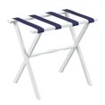 thumbnail image 1 of Hotel White Finish Wood Folding Luggage Rack with Navy Straps, 1 of 1