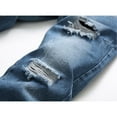 thumbnail image 5 of YLSDY Men's Ripped Jeans Distressed Denim Pants Slim Fit Trousers Stretch Skinny Jeans Ripped Holes Pants Blue 34, 5 of 9