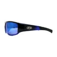 thumbnail image 4 of Mens Xloop Classic 90s Sport Wrap Plastic Sunglasses Black Blue Mirror, 4 of 4