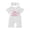 White, variant on enyan Newborn Baby Girl Summer Outfit Romper Little Sister Lil Sis Embroidery Ruffle Collar Jumpsuit Infant Waffle Clothes(Pink,3-6 Months)