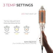 TYMO STYLUX Thermal Brush, 3-in-1 Heated Round Brush for Blowouts, Straightening & Curling, 1.7-inch Ceramic Barrel, Dual Voltage, Gold