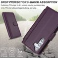 thumbnail image 5 of ELEHOLD for Samsung Galaxy S22 PU Leather Wallet Case, with Card Holder Strap Shoulder Lanyard for Women Men, Durable Zipper Kickstand Cover for Samsung Galaxy S22,Purple, 5 of 10