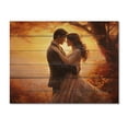 thumbnail image 3 of Designart "love Couple Landscape Luminous Embrace I" Romantic Landscape Print on Natural Pine Wood, 3 of 5