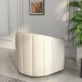 thumbnail image 4 of SEYNAR Mid Century Pumpkin-Designed Swivel Cuddle Barrel Sofa Chairs,360 Degree Swivel Armchairs for Living Room,Adult(White), 4 of 10