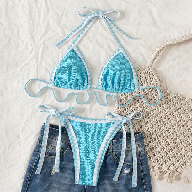Traje de baño para mujer, moda, cómodo, bikini, traje de baño liso para mujer, conjuntos de bikini, trajes de baño para mujer, conjuntos de bikini para mujer, trajes de baño bikini para mujer