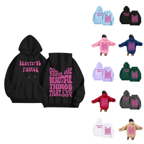 Hoodies for Women 2025 Long Sleeve Cute Y2K Graphic Hoodie with Pockets Hooded Sweatshirt Women Pullover