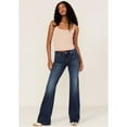 thumbnail image 3 of 7 For All Mankind Women's Dark Wash Mid Rise Dojo Trouser Flare Jeans Blue 32W x 34L, 3 of 4