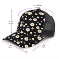 thumbnail image 2 of Lsque Daisy Printed Trucker Hat - Baseball Cap for Men Women - Breathable Mesh Side, Adjustable Fit - for Casual Wear, 2 of 7