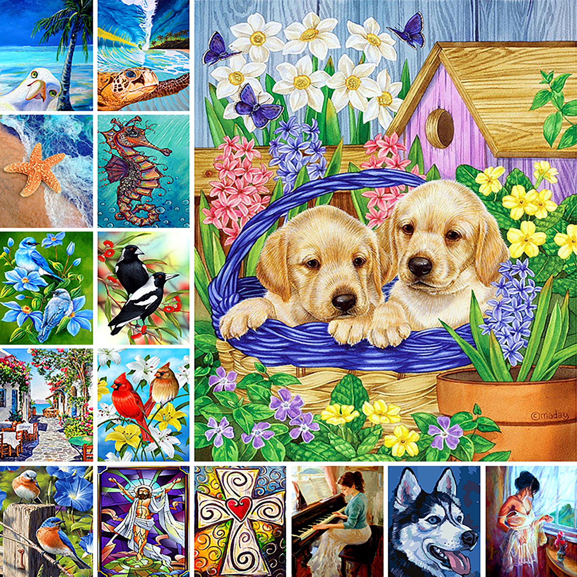 Dogs Full Drill DIY 5D Diamond Painting Embroidery Cross Stitch Kits Mural Decor