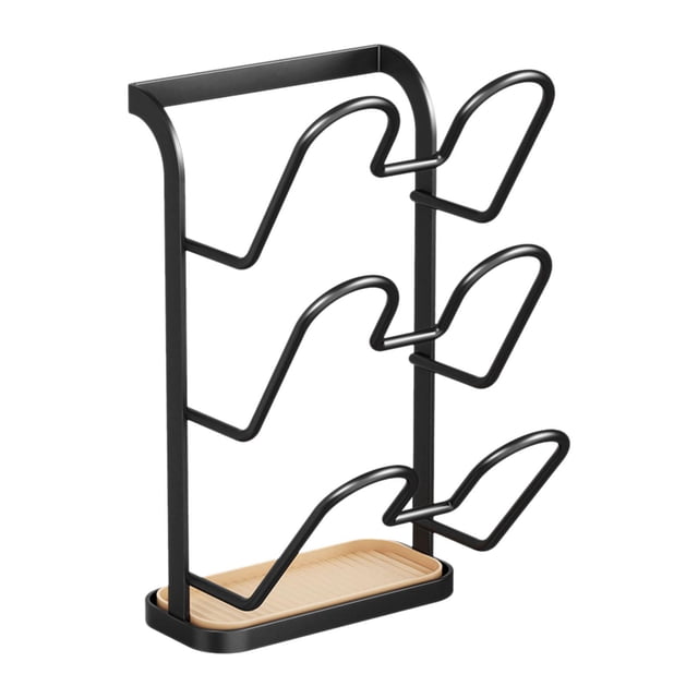 Soporte para tapa de olla, ahorra espacio, soporte para tapa de olla, rejilla para utensilios, soporte para ollas de montaje en pared 3 nivel