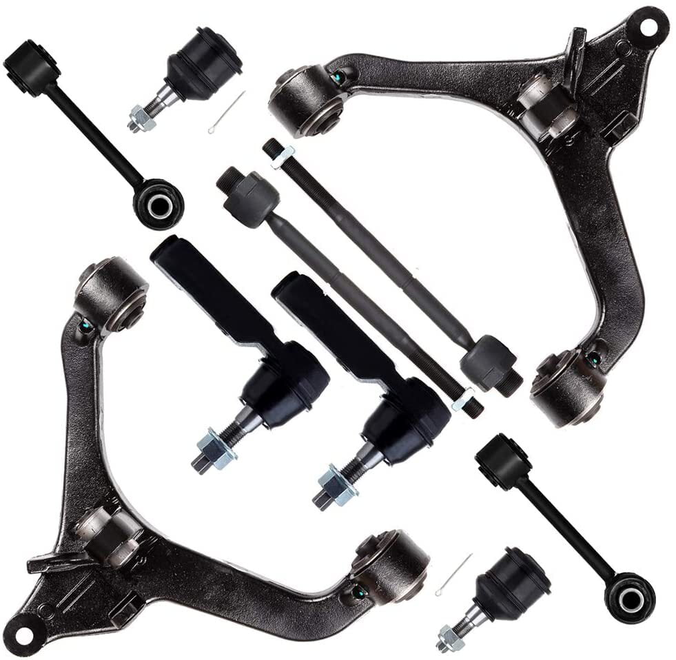 For 2002-2004 Jeep Liberty Front Upper Control Arm w/Ball Joints Outer Tie Rod Ends & Front Lower Ball Joints 6pc Kit 