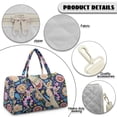 thumbnail image 7 of Garronmavis Large Floral Quilted Duffle Bag for Women, Weekender Overnight Bag Carry On Travel Bag with Luggage Sleeve, Cute Gym Dance Hospital Tote with Zipper Pockets, 7 of 7